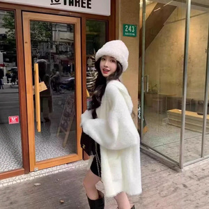 Cappotto maglione a maniche lunghe <span class=keywords><strong>bianco</strong></span> soffice stile clotcoreano caldo <span class=keywords><strong>Cardigan</strong></span> <span class=keywords><strong>lungo</strong></span> lavorato a maglia Vintage per donna 2025 vestiti invernali - Product Image 6