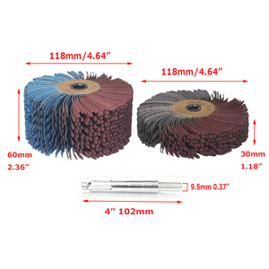 Roue à lamelles de ponçage 118x60mm/30mm <span class=keywords><strong>pour</strong></span> meuleuse, <span class=keywords><strong>brosse</strong></span> de polissage <span class=keywords><strong>pour</strong></span> le ponçage et le lustrage du bois et du métal - Product Image 2