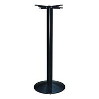 Pied de table en fonte D500xH720mm, support croisé à 4 étoiles avec pieds réglables, finition noire sablée thermolaquée
