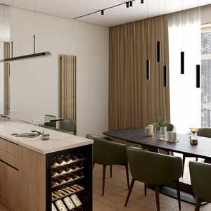 Modern Complete Open Kitchen Designs Solid Wood Veneer Cabinet <b>for</b> Dining Acrylic Surface Treatment Faucet <b>for</b> Apartment Hotel - Product Image 4