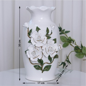 Jarrón de Cerámica Estilo Art Deco Europeo, Decoración Minimalista para el Hogar, Sala de Estar, Mesa de Comedor, Bodas y Celebraciones - Product Image 6