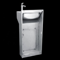 Lavabo sur pied en acier inoxydable Project Spec avec couvercle d'accès frontal et rebord anti-éclaboussures surélevé pour la rénovation des toilettes publiques