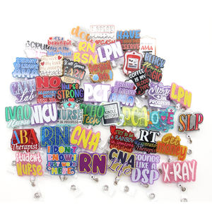 Portacredencial Retráctil de Acrílico con Letra RN con Purpurina y Diseño Personalizado, Serie Médica para Enfermera, Sujetador para Tarjeta de Identificación y <span class=keywords><strong>Nombre</strong></span>, Accesorios para Enfermería - Product Image 1