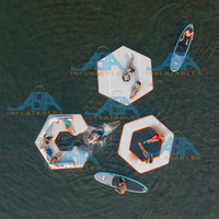 Plataforma Flotante Redonda de Agua Inflable Económica para 7 Personas, Estilo Clásico