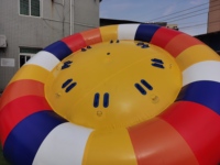 Tube aquatique gonflable géant pour la danse aquatique, en PVC anti-déchirure, type OVNI tractable pour projets de parcs aquatiques
