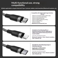 Câble de charge rapide USB 3 en 1 personnalisé en usine avec connecteur multiple pour iOS, Huawei, Android