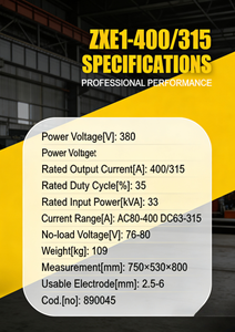 Machine à souder ZXE1-400/315 de qualité supérieure, hautement recommandée, garantie 1 an, pour acier au carbone, modes AC/DC doubles, compatible - Product Image 4