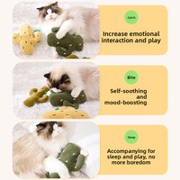 Jouet pour chat en forme de cactus avec son froissement et design en peluche, interactif, compagnon pour chats rempli de catnip, approvisionnement transfrontalier