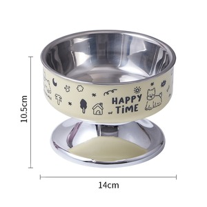 ชามสแตนเลสทรงสูง - ชามอาหารสัตว์เลี้ยงปากกว้างป้องกันคราบดำ - Product Image 2