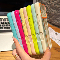 Coque de téléphone transparente en TPU tendance avec bordure colorée pour iPhone 14 15 16 17 Pro Max – Étui antichoc intégral et stylé