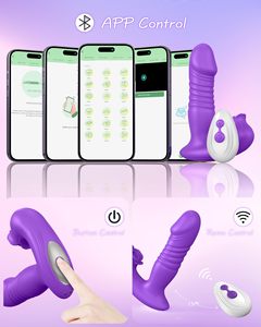 NOUVEAU DILDO vibrant à 10 fréquences avec fonctions de stretching et de succion pour stimuler le clitoris, le point G et les mamelons. - Product Image 3