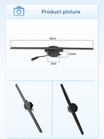 Projecteur Holographique 3D de 42 cm, Ventilateur Publicitaire LED, Affichage Hologramme 3D