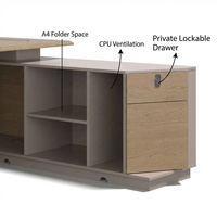 Muebles de Oficina Ergonómicos con Revestimiento de PVC para CEO, Optimización del Espacio Ejecutivo, Mesa y Gabinete de Oficina Sostenibles de PVC Waveboard de Lujo