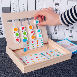 Giocattoli educativi precoci Montessori per bambini gioco di smistamento dei colori in legno illuminazione pensiero logico orientamento puzzle di allenamento - Product Image 2