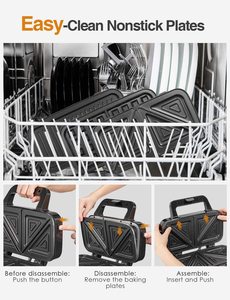 700瓦室内不粘易清洁电动便携式三明治烤奶酪机锅 - Product Image 5