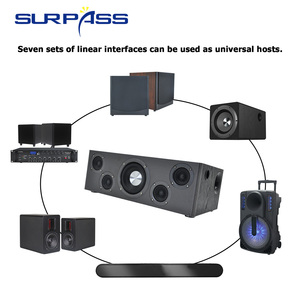 Amplificateur mural Hi-Fi AH110 110W avec caisson de basses, enceintes Bluetooth en bois pour home cinéma, <span class=keywords><strong>TV</strong></span>, karaoké, son profond et puissant - Product Image 4