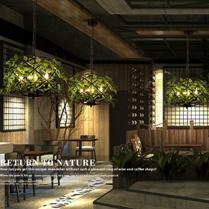 Vintage endüstriyel kuş kafesi avize restoran Bar LED ışık kahve süt çay dükkanı için tencere kaynağı dekoratif lamba - Product Image 3