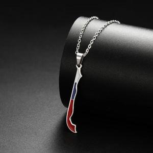 Vente en gros de colliers émaillés pendentif carte drapeau du Chili pour femmes et hommes en acier inoxydable bijoux de charme patriotique de la république du Chili cadeau - Product Image 5