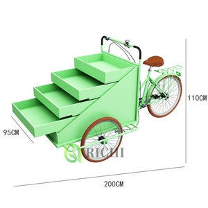 Factory Direct Wholesale Pink Color Beautiful Design Mobile <strong>Food</strong> <strong>Cart</strong> Bicycle <strong>Food</strong> Trailer <strong>Fast</strong> <strong>Food</strong> Snack on Sale - Product Image 3