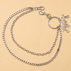 Cadena de Pantalones de Metal Punk de Doble Capa con Cruz, Cadena de Cintura de Plata Tibetana, Accesorio Unisex Casual de Hip Hop - Product Image 3