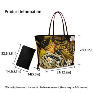 Kanaka Maoli (Hawaiano) piña plátano hojas <span class=keywords><strong>tortuga</strong></span> <span class=keywords><strong>tatuaje</strong></span> amarillo bolsos y monedero para mujeres 2023 bolso de gran capacidad para niñas - Product Image 6