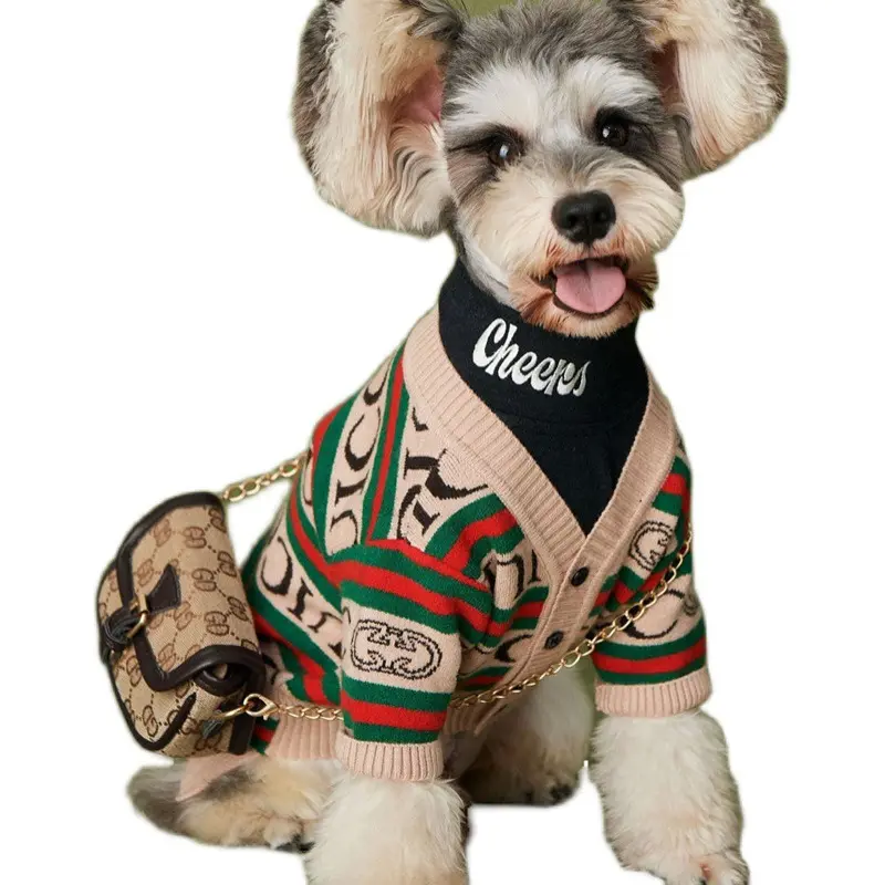 맞춤형 로고 OEM 및 ODM 애완 동물 스웨터 애완 동물 개 흰색 카디건 버튼 애완 동물 스웨터 토끼 니트 개 스웨터