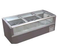 XGC-2100D combinent supermarché commercial fruits de mer vitrine 800L grandes fenêtres île réfrigérateur congélateur