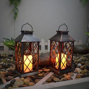 Faroles Solares Colgantes con Marco Metálico, Decoración Impermeable, Farol de Vela LED con Efecto de Parpadeo para Iluminación de Jardín y Patio - Product Image 2