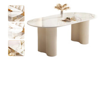 Ensemble table et chaises de salle à manger pour petit appartement, style crème minimaliste moderne, style français, luxe léger, îlot pliable, 4 places, en bambou