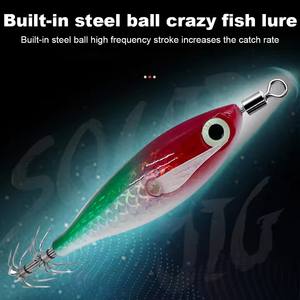8cm 5.6g Laser Lumineux Calmar Jig Flottant Horizontal Bois Crevettes Egi Leurre Appâts Pieuvre Seiche Appâts De Pêche - Product Image 4