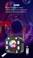 Lampe stroboscopique à boule laser 4-en-1, éclairage de scène LED IP65, lampe à effets lumineux multicolores rotative à commande sonore pour KTV