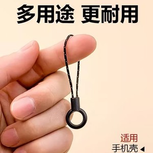 Mini cordon rond pour téléphones portables, chaîne anti-perte, cordon décoratif noir avec points noirs et jaunes, matériau en Polyester - Product Image 4