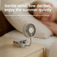 Ventilador Eléctrico Portátil de Escritorio, 3 Velocidades, para iPhone, Viajes al Aire Libre, Hogar, Silencioso, con Clip para Sombrilla