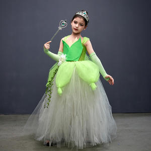 Disfraz de Duende Verde de Tinkerbell para Niña de 2 a 11 Años, Vestido de Princesa para Fiesta de Halloween o Navidad, Disfraz de Elfo de Poliéster para TV o Película - Product Image 1