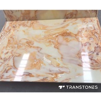 Carrelage de Marbre Artificiel en Pierre de Placage pour Mur de Salle de Bain Panneau en Onyx Rétroéclairé Beige Briques Décoratives pour Comptoir de Bar vente en gros
