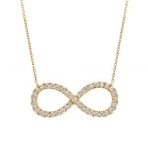 Luxury Lab Grown Diamond <b>Infinity</b> Necklace 14K 18K White Yellow <b>Rose</b> Gold Pave Setting Eternal Love Pendant Fine Jewelry - Product Image 2