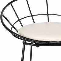 Chaise de bar haute de qualité supérieure, élégante, en métal et fer forgé, avec revêtement rembourré