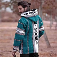 El Yapımı Berber Esintili Günlük Düğmeli Kapüşonlu Geleneksel Fas Kışlık Kıyafeti İşlemeli Premium Konfor Modern Oversize