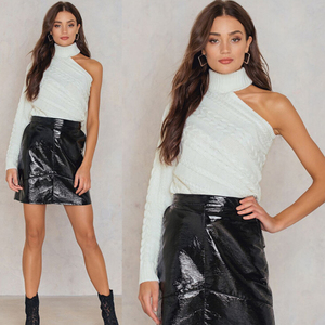 Fabricant pulls pour femmes pulls à <span class=keywords><strong>col</strong></span> <span class=keywords><strong>roulé</strong></span> à manches longues sexy épaules dénudées doux style coréen <span class=keywords><strong>pull</strong></span> en tricot épais - Product Image 4