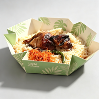 Boîte à emporter pliante en papier anti-graisse pour poulet grillé à la mandi arabe, poulet au barbecue, poulet kabsa, et autres plats chauds pour la restauration