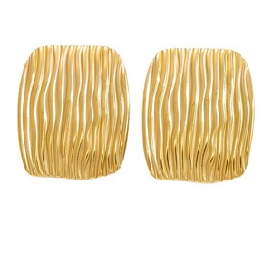 Fashion <b>Stud</b> Earrings Geometric Shape 18K Gold Plated <b>Titanium</b> Steel Party Jewelry EH12874G - Product Image 5