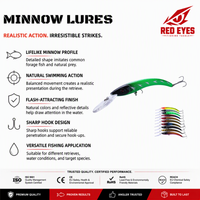 REDEYES MN-41 Échantillon Gratuit Leurre Dur de Pêche Minnow Plongeant Profond 16g Appât Longue Portée pour Saumon, Bar et Cultriperca