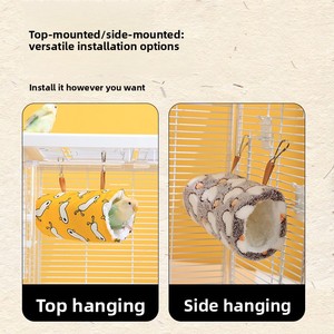 Winterwarm katoenen papegaaiennest met sluiting voor kleine Sun Conures, Lovebirds & Budgerigars - hangend vogelhuisje - Product Image 5
