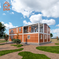 Vente en gros de villas conteneurs préfabriquées portables à deux étages, 4 chambres, en kit, en panneaux sandwich d'acier