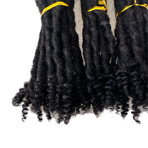 Goddess Locs Crochet Cheveux Humains Brésiliens Remy Ondulés Bouclés Ondulation Permanente Complète Texture Crépue Dreadlocks River Locs - Product Image 4