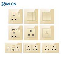 Interruptor de Pared Universal Eléctrico XIMLON, Estándar del Reino Unido, 13A, con 2 Puertos USB y 1 Puerto USB-C, Clasificación IP21, Interruptor de Vidrio Templado 86