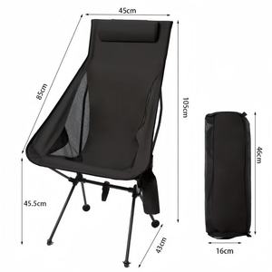 Sillas Plegables Portátiles Ligeras para Acampar al Aire Libre, Silla Luna con Reposacabezas para Pesca, Ocio, Camping, Muebles de Exterior - Product Image 2
