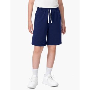 Shorts en coton pour garçons, taille mi-haute, cordon de serrage, avec poches, style athlétique décontracté, bermudas pour 5-14 ans - Product Image 4