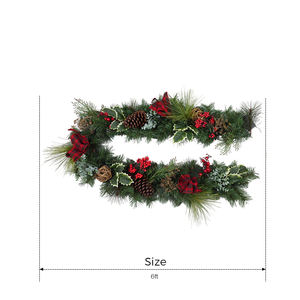 Customized 6ft Party Decor Christmas <b>Wreath</b> Garland Indoor <b>Decoration</b> Pvc Christmas Garland - Product Image 2