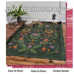 Polyester Cushioned Stain Resistant Classic Medium Pile <b>Thin</b> Carpet Non-Slip Backing Machine Washable <b>Rug</b> Home Living Room China - Product Image 2